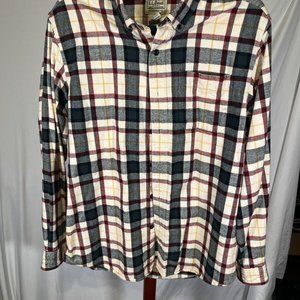 LL Bean Flannel Shirt Men Colorful M Slightly Fitted Button Up Long Sleeve Plaid